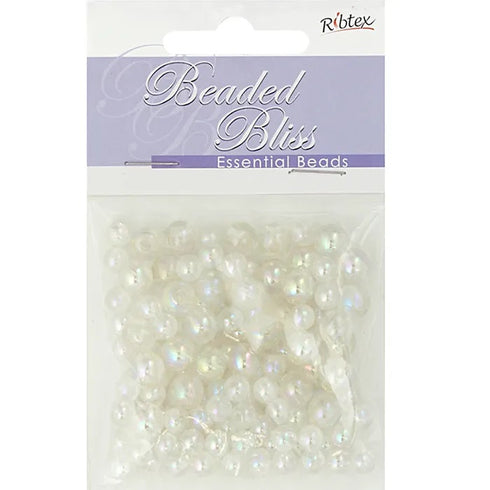 6mm - 8mm Plastic Round Beads (available in 4 colours)
